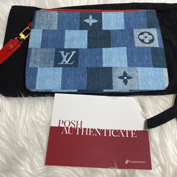 LOUIS VUITTONAuth  Monogram Denim City Pochette Men,Women,Unisex Pouch - Picture 2 of 8